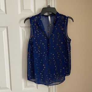 Kensie sheer blue top. Size small
